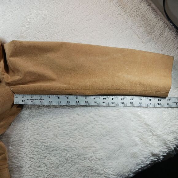 Doncaster 2 Button Blazer Jacket Sport Coat Ultra Suede Tan/ Cream Men's Medium - Picture 12 of 14